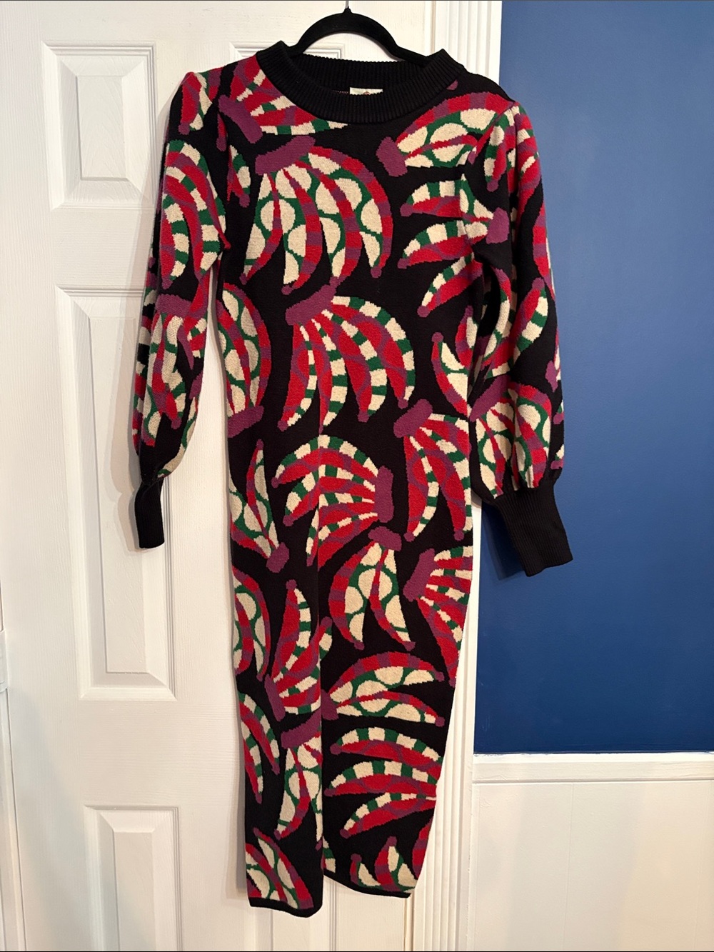 FARM RIO BANANA DOTS KNIT SWEATER DRESS - SIZE M - Picture 6 of 6